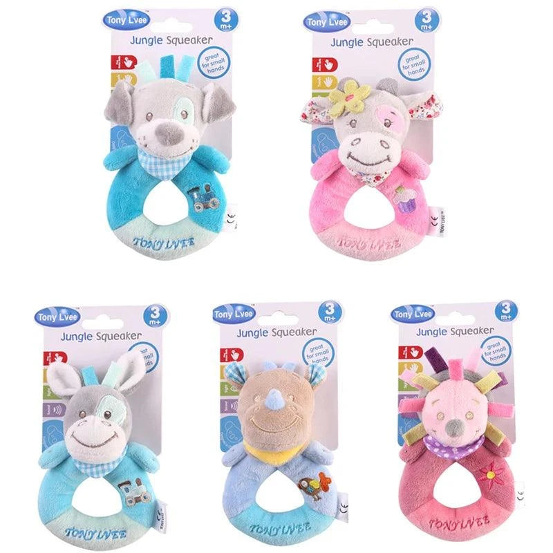 Soft Animal Hand Bell Rattle