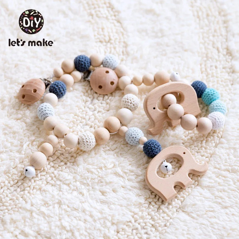 Wooden Baby Teether Rattle Set