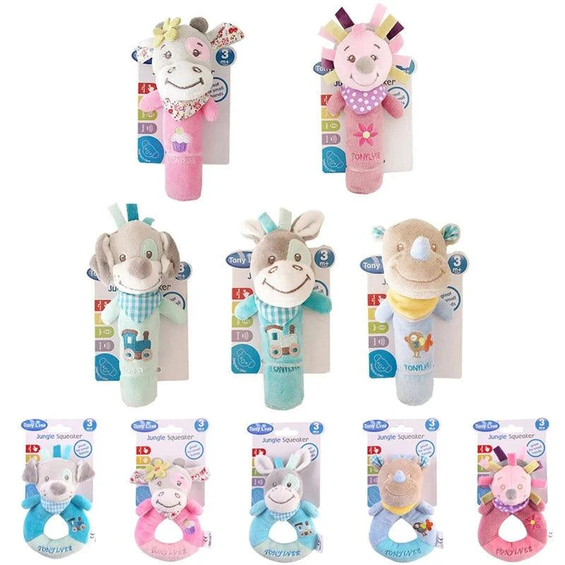 Soft Animal Hand Bell Rattle