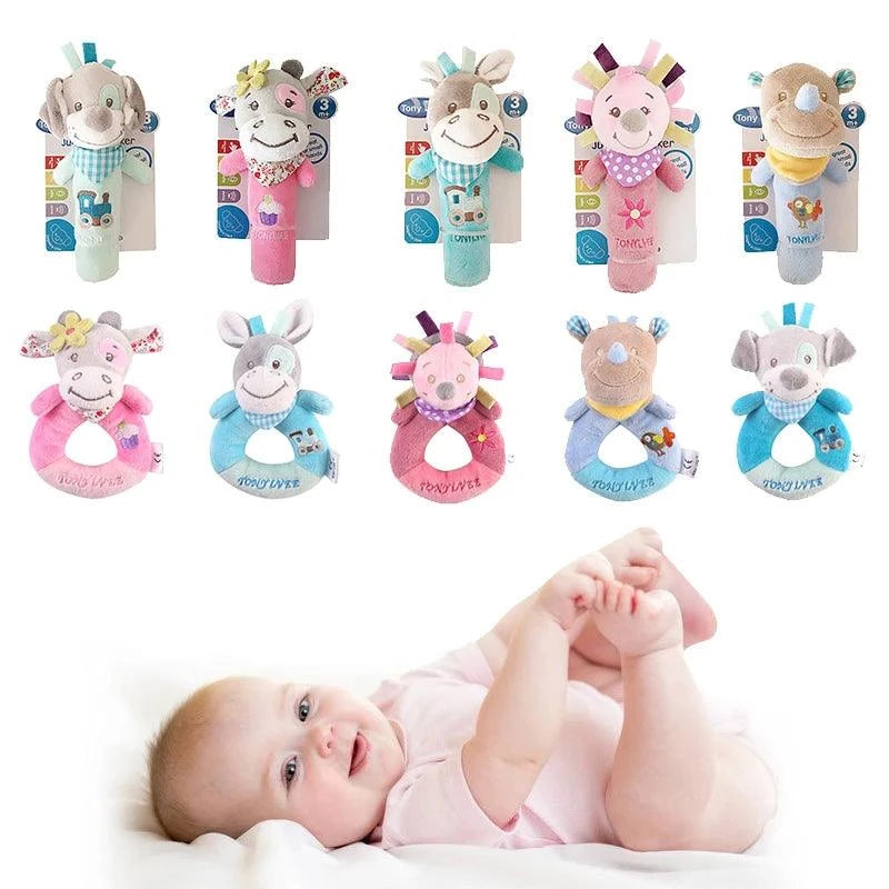 Soft Animal Hand Bell Rattle