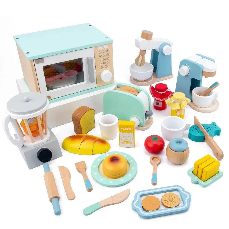 Wooden Kids Kitchen Play Set