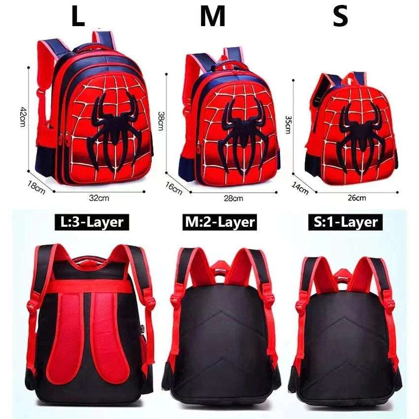 3D Cartoon Spider Schoolbag Set