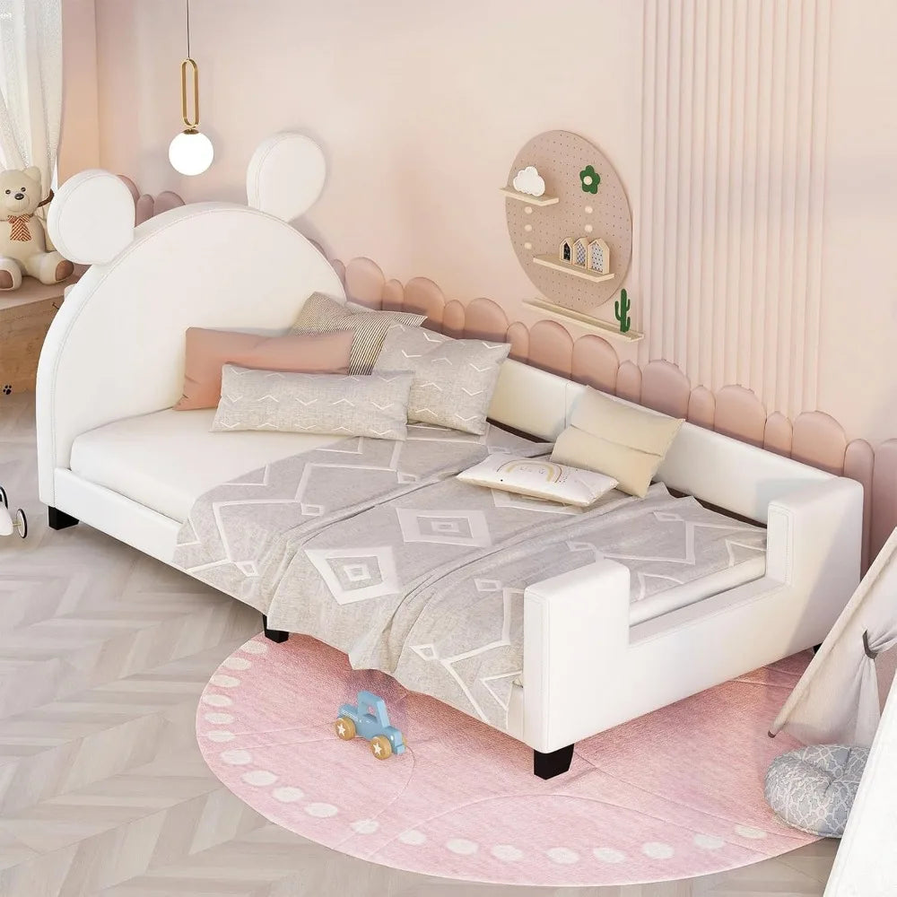 Whimsical Twin Kids Bed with Cat Ears