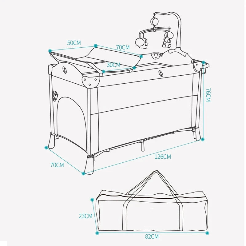 Foldable Multifunction Baby Crib