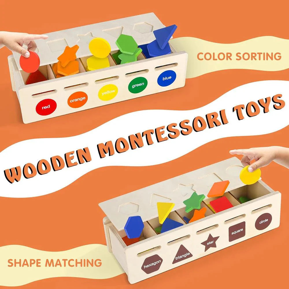 Wooden Shape Sorting Box