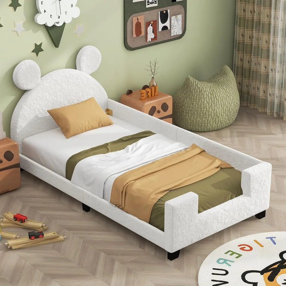 Whimsical Twin Kids Bed with Cat Ears