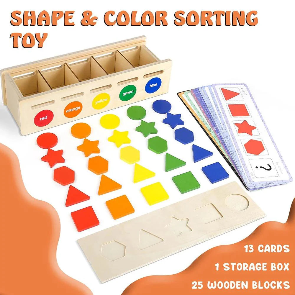 Wooden Shape Sorting Box