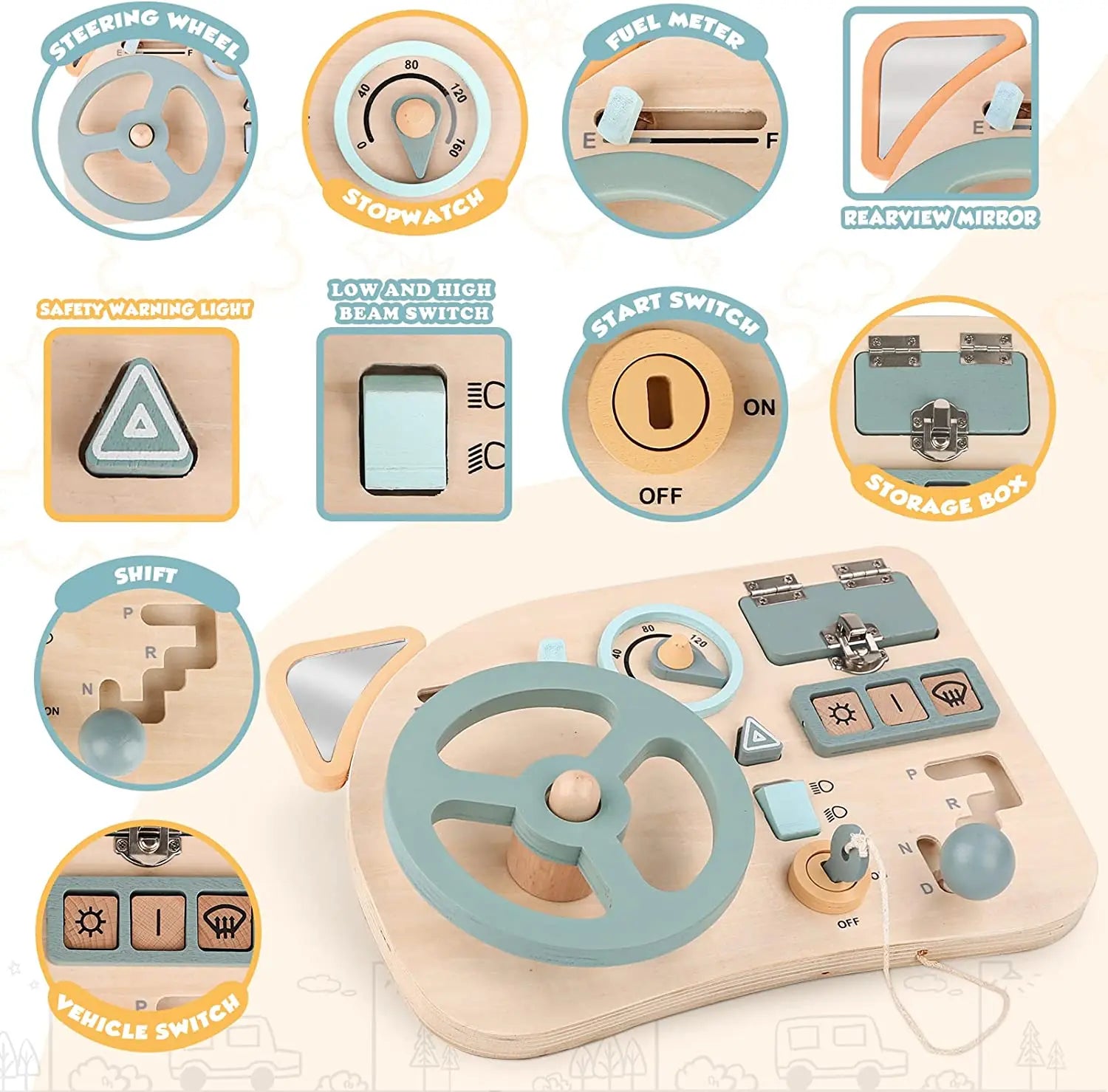 Montessori Wooden Steering Wheel