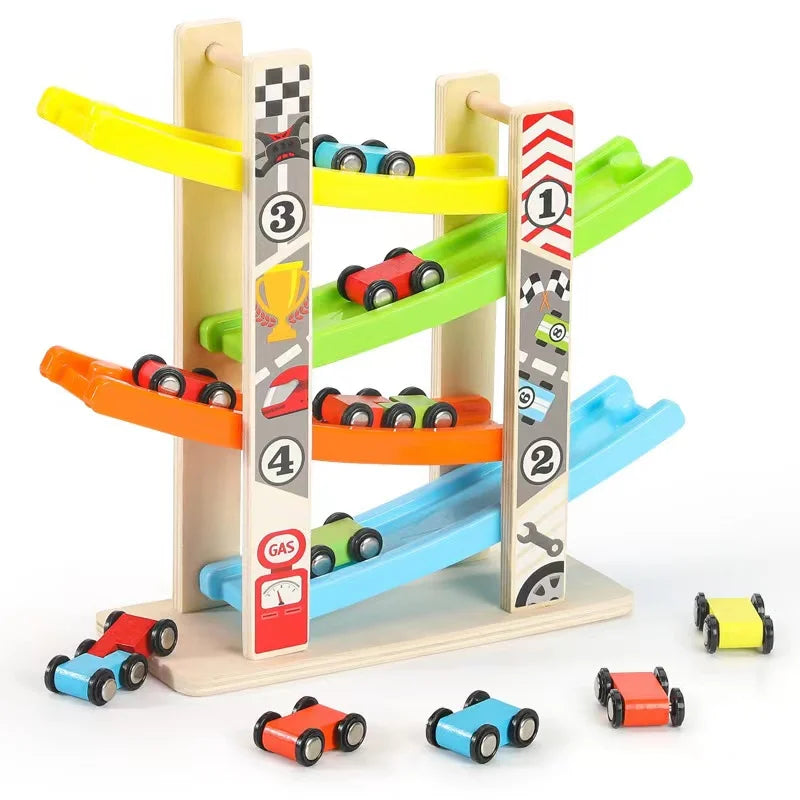 Wooden Toddler Racing Ramp Set