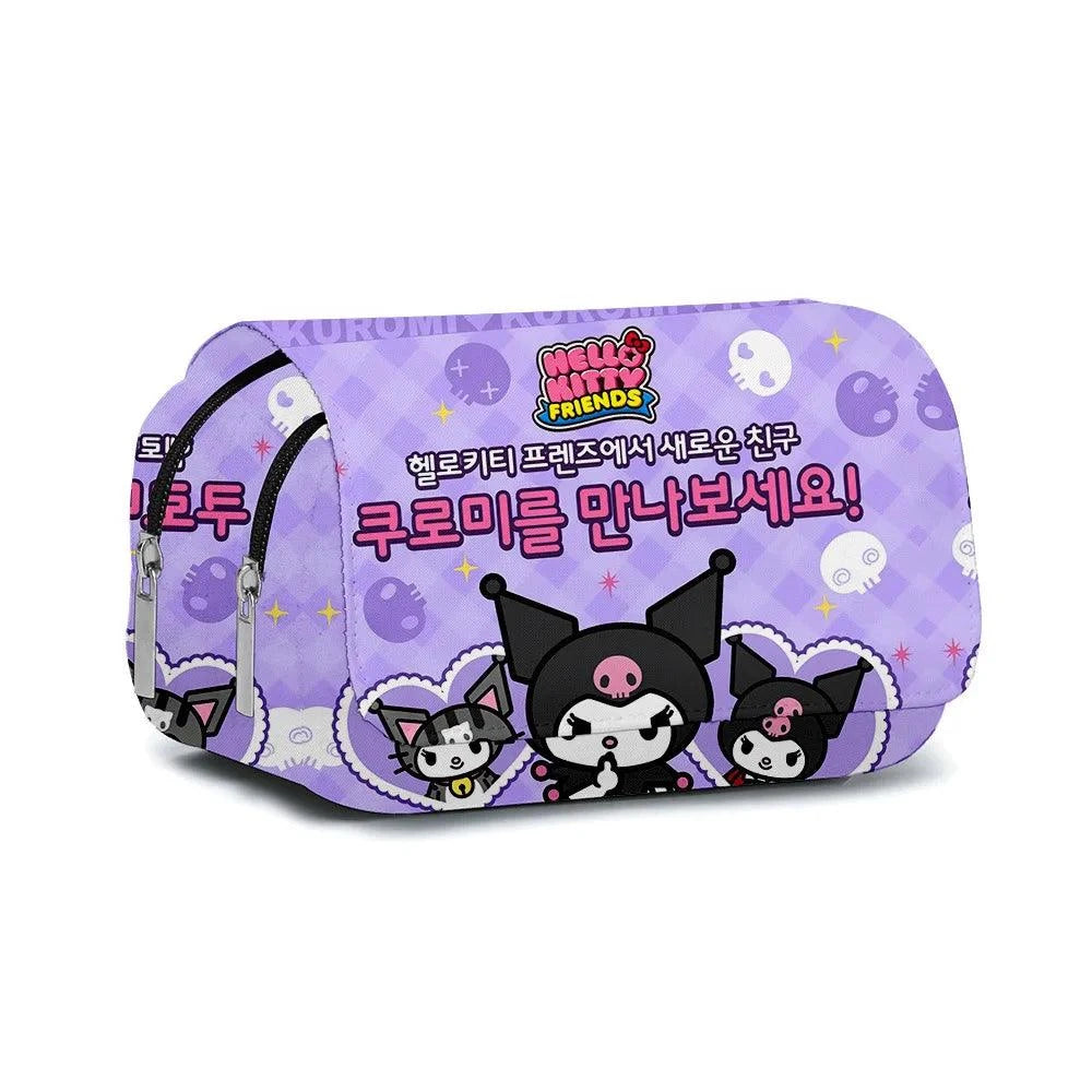 Double-Layer Cartoon Pencil Bag