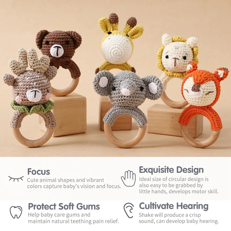 Crochet Animal Bear Rattle