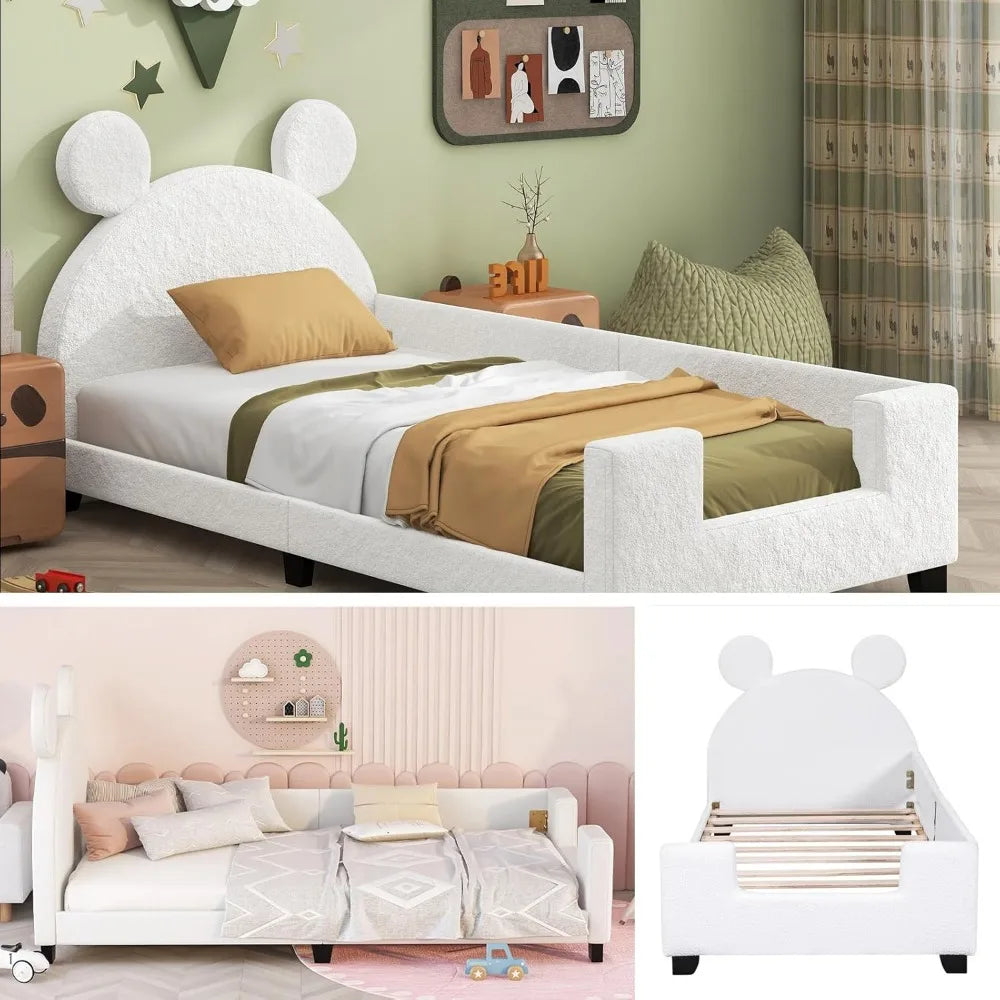 Whimsical Twin Kids Bed with Cat Ears