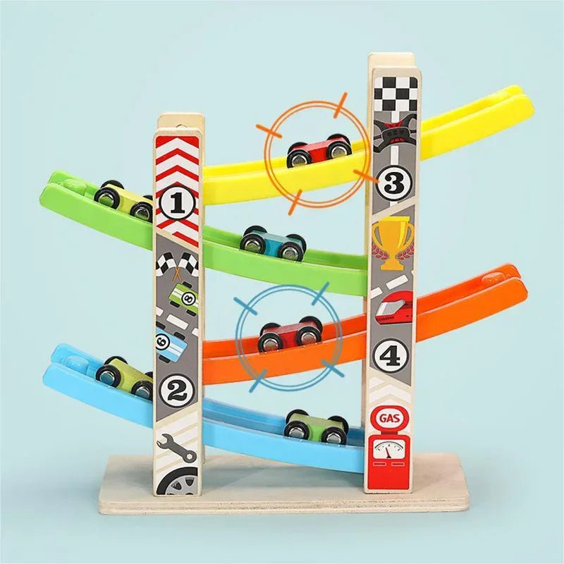 Wooden Toddler Racing Ramp Set