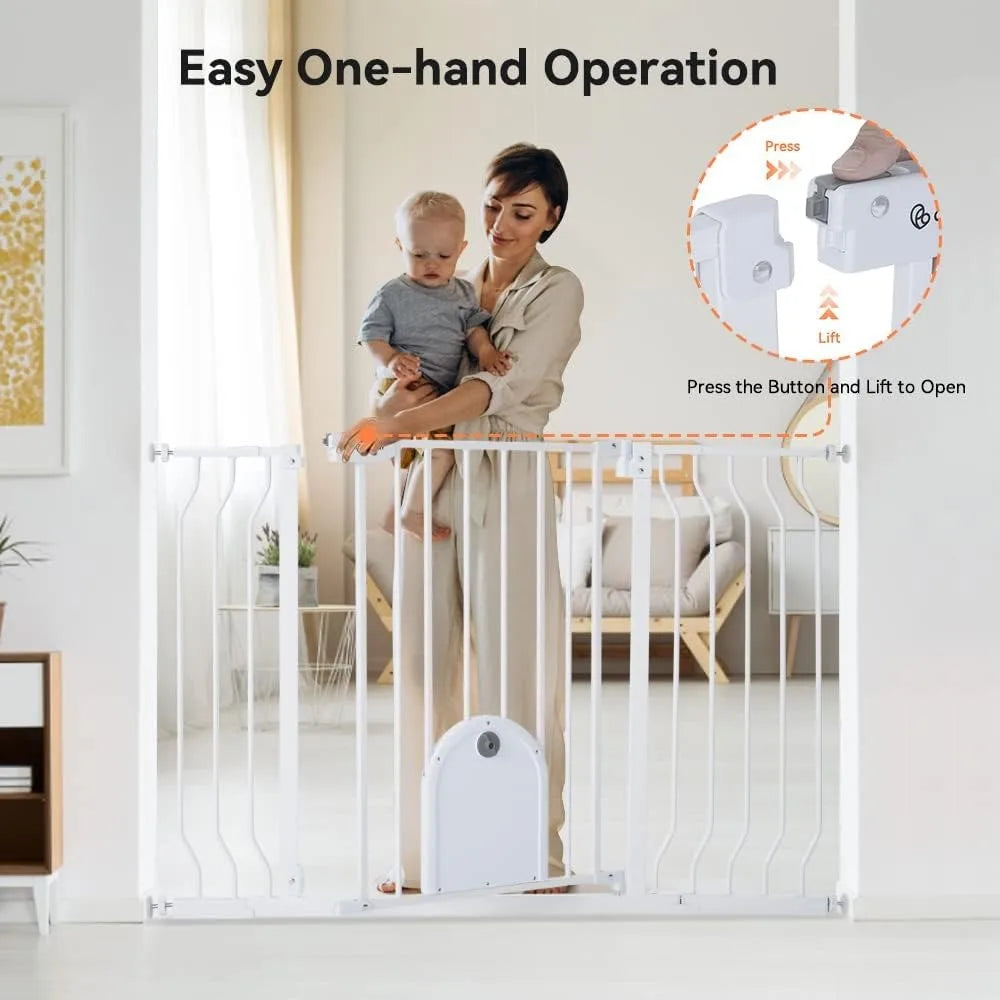 Adjustable Baby Gate with Pet Door