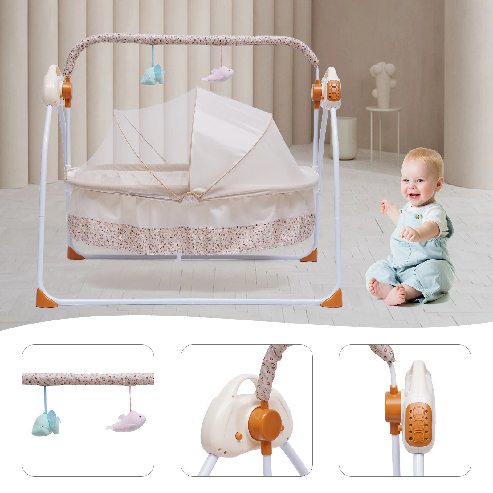 5-Speed Electric Baby Cradle