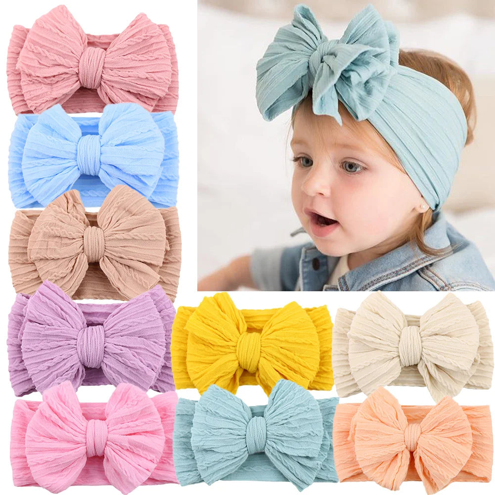 Solid Cable Bow Baby Headband