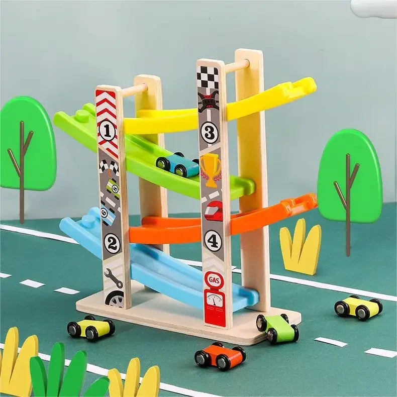 Wooden Toddler Racing Ramp Set