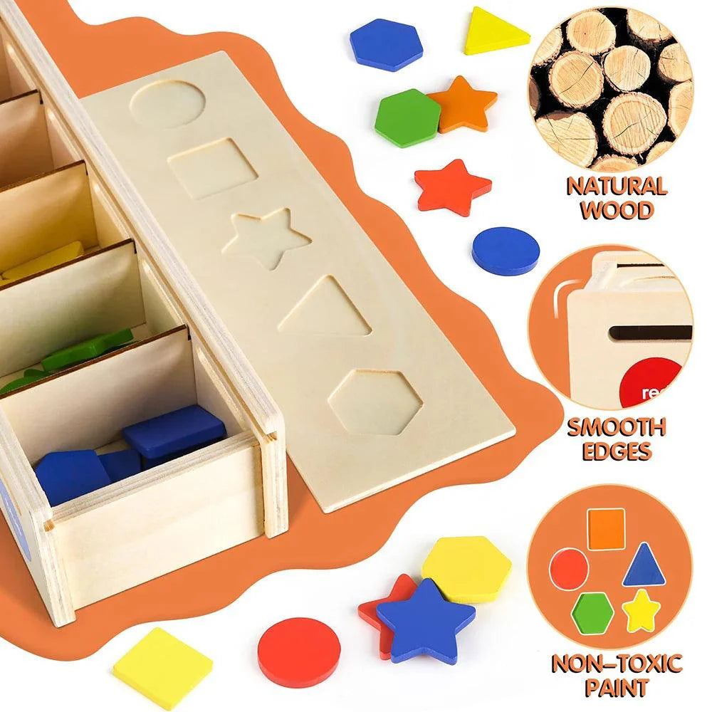 Wooden Shape Sorting Box