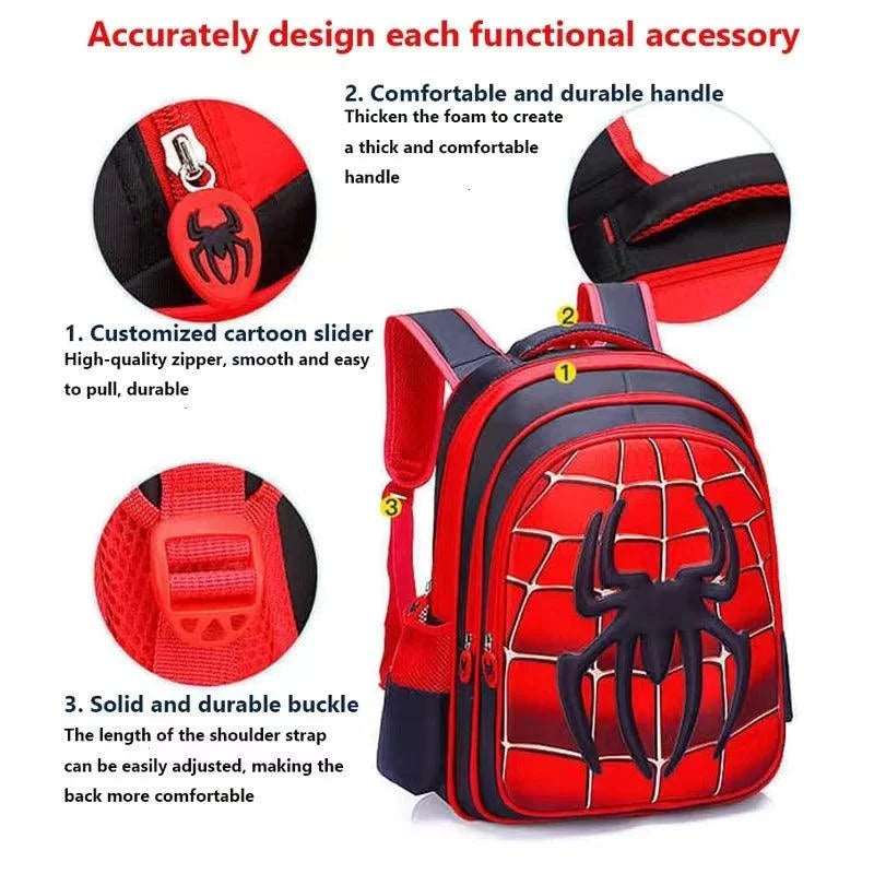 3D Cartoon Spider Schoolbag Set