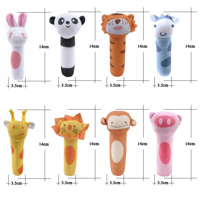 Soft Animal Hand Bell Rattle