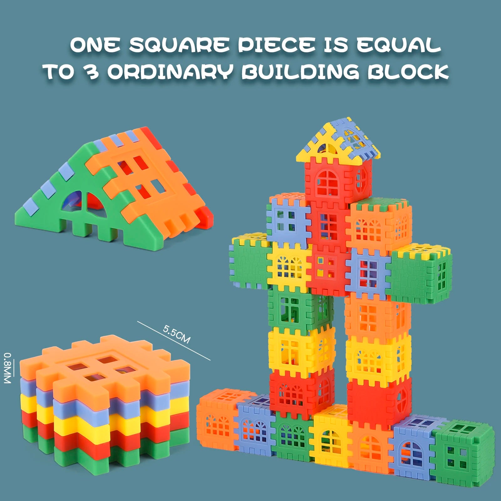 Multicolored DIY Building Blocks