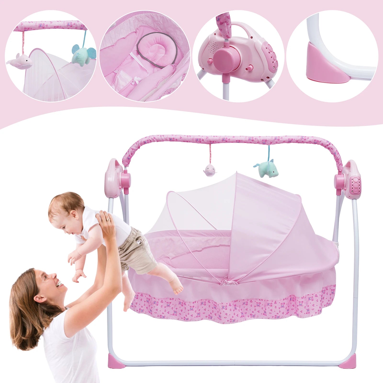 5-Speed Electric Baby Cradle